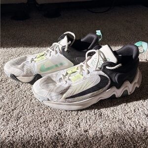 Nike Black and White Basketball shoes with Mint Accents